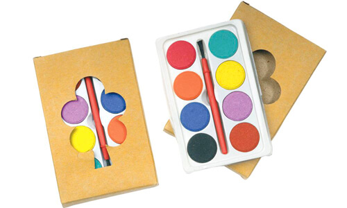 Set 8 acquarelli colorati in box cartone personalizzabile 