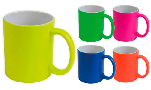 Tazza ceramamica colori fluo personalizzata