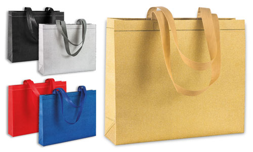 Shopper in tnt laminato effetto glitterato