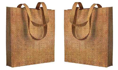 Shopper TNT stampata con effetto juta serigrafabile