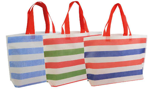 Shopper in TNT a righe colorate