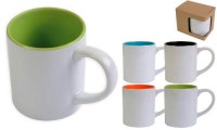 Tazza ceramica bianca con interno colorato