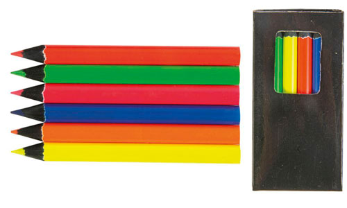 Set di 6 matite colorate fluo personalizzabili