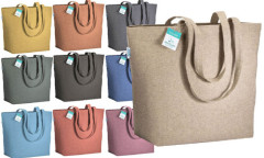 Shopper con soffietto alla base cotone riciclato 280 gr