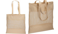 Shopper in cotone naturale con rete