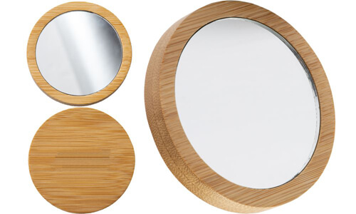 Specchietto tondo in bambù personalizzabile