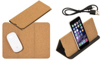 Mousepad e supporto per cellulare in sughero