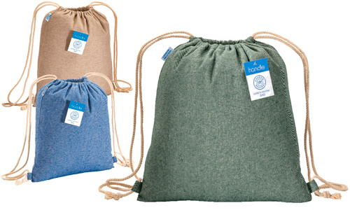 Zainetti in cotone riciclato melange Personalizzali