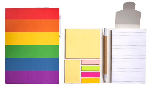 Block notes, copertina arcobaleno personalizzabili