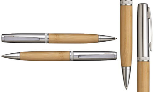 Penna twist in metallo bambù Promozionali