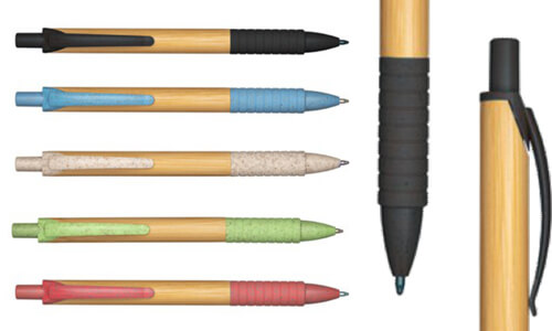 Penna a scatto in bambù particolari colorati Promozionali