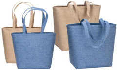 Shopper in cotone riciclato interno laminato 120 gr