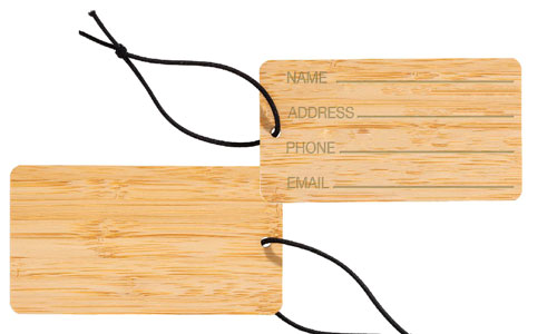 Etichetta porta indirizzo per bagagli in bambù Promozionali