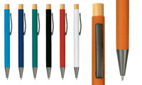 Penna a scatto  pulsante in bambù