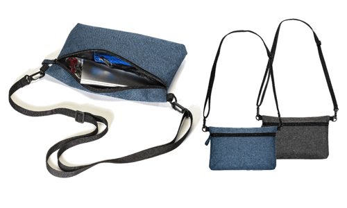 Borsetta a tracolla in poliestere melange Stampa il tuo logo