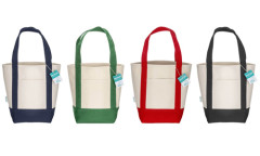 Mini shopper cotone riciclato 340 gr manici e base colorati