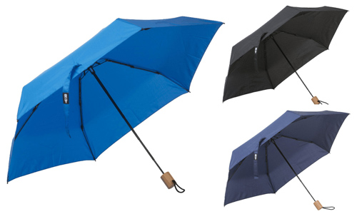 Mini ombrello R-PET manico legno Stampa la tua Pubblicità Mini ombrello R-PET manico legno Stampa la tua Pubblicità