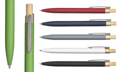 Penna a scatto alluminio riciclato gommato Penna a scatto alluminio riciclato gommato