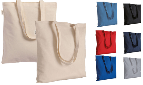 Borsa shopper a tinta unita in coton personalizzabili