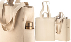 Borsa in cotone canvas con doppi manici