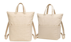 Zainetto cotone Manici corti e due tasche laterali porta bottiglie