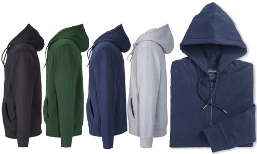Felpa con cappuccio full zip tessuto rigenerato personalizzate