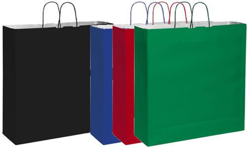 SHOPPER in carta kraft bianca promozionale