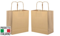 Shopper carta naturale maniglia ritorta 18x21x8