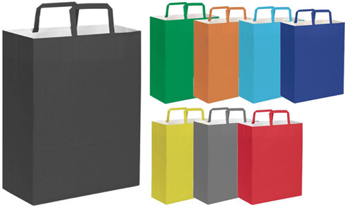 Shopper 19x24x7 carta kraft bianca Stampa la tua Pubblicità