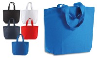 Shopper cotone base con soffietto manico corto