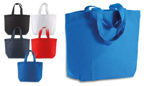 Shopper  in Cotone manico corto e soffietto