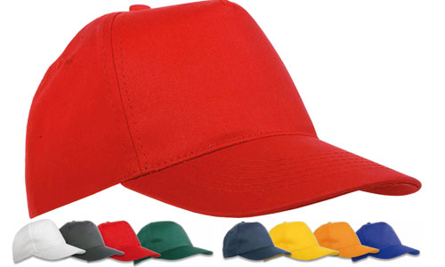Cappellino a 5 pannelli adulto poliestere