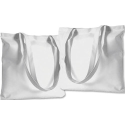 Shopper cotone bianco con manico lungo