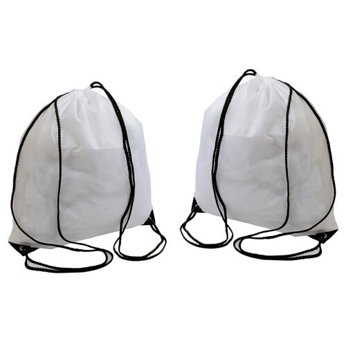 12 Borse Zaino Per Sposa – Fitness, Palestra, Addio Al Nubilato – Bianco/Nero, 32x42cm