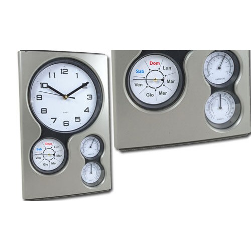 Orologio da parete con calendario e termometro 