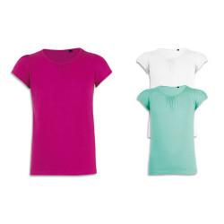 Maglietta bambina, ampia scollatura punto vita sfiancato