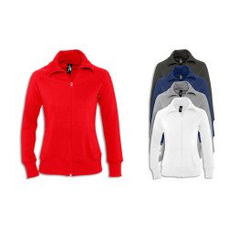 Felpa donna collo alto, Full zip