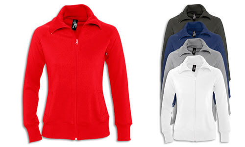 Felpa donna collo alto, Full zip