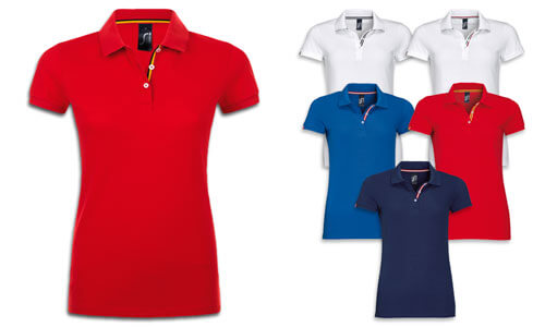 Polo donna finiture Tricolore