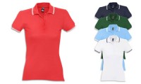 Polo donna stile Golf, in twill