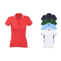 Polo donna stile Golf, in twill